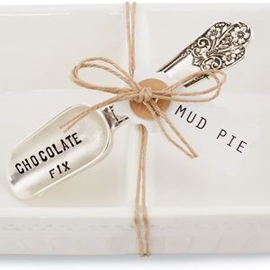 Mud Pie Chocolate Divided Candy Dish, White